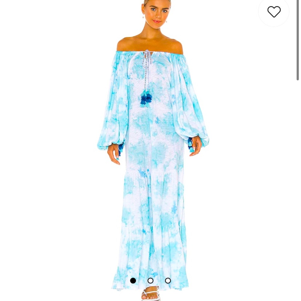 Pitusa Pima Pea Dress in Light Blue Tie Dye